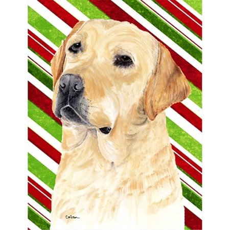 PATIOPLUS Labrador Candy Cane Holiday Christmas Flag - Garden Size; 11 x 15 in. PA251852